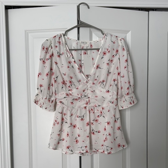 Sienna Sky Tops - Chicwish White Floral Wrap Top